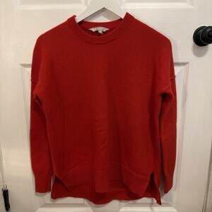 Athleta Perspective Red Cashmere /Wool Blend Crew Neck Sweater XXS Holiday $178